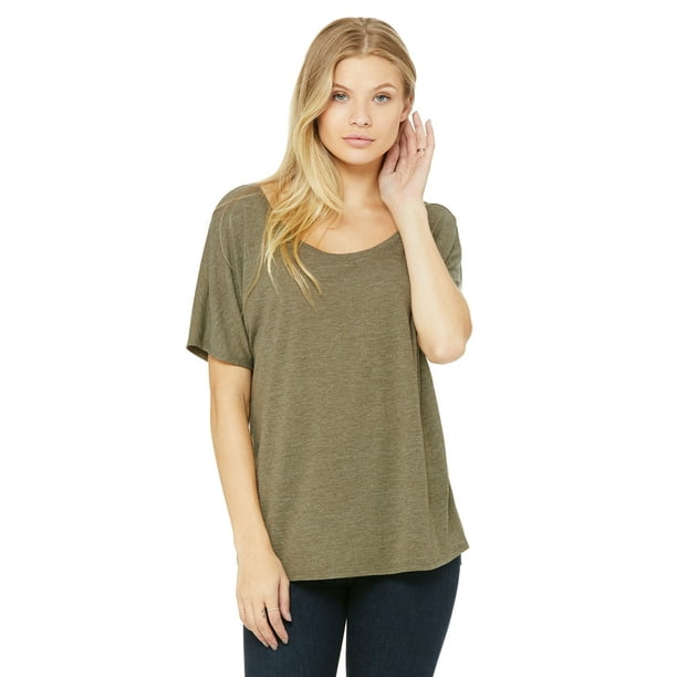 BELLA+CANVAS - Bella + Canvas, The Ladies' Slouchy T-Shirt - HEATHER ...