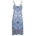 thumbnail image 6 of Greek Key Ornate Floral Baroque Black Silver and blue Sleeveless Dress dresses for special events, 6 of 6