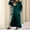 Green, variant on Patlollav Womens Dresses Fashion Round Neck Winter Warm Color Long Sleeve Pocket Long Dress