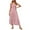 Pink, variant on DPTALR Women's Bohemian Spaghetti Strap Smocked Tiered Long Beach Sun Dresses Sleeveless Solid Maxi Dress