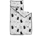 thumbnail image 2 of Cat and Flower White Pattern Teens Toddler Nap Mat with Pillow, Sleeping Mat Bag for Preschool Daycare 51"x22", 2 of 6