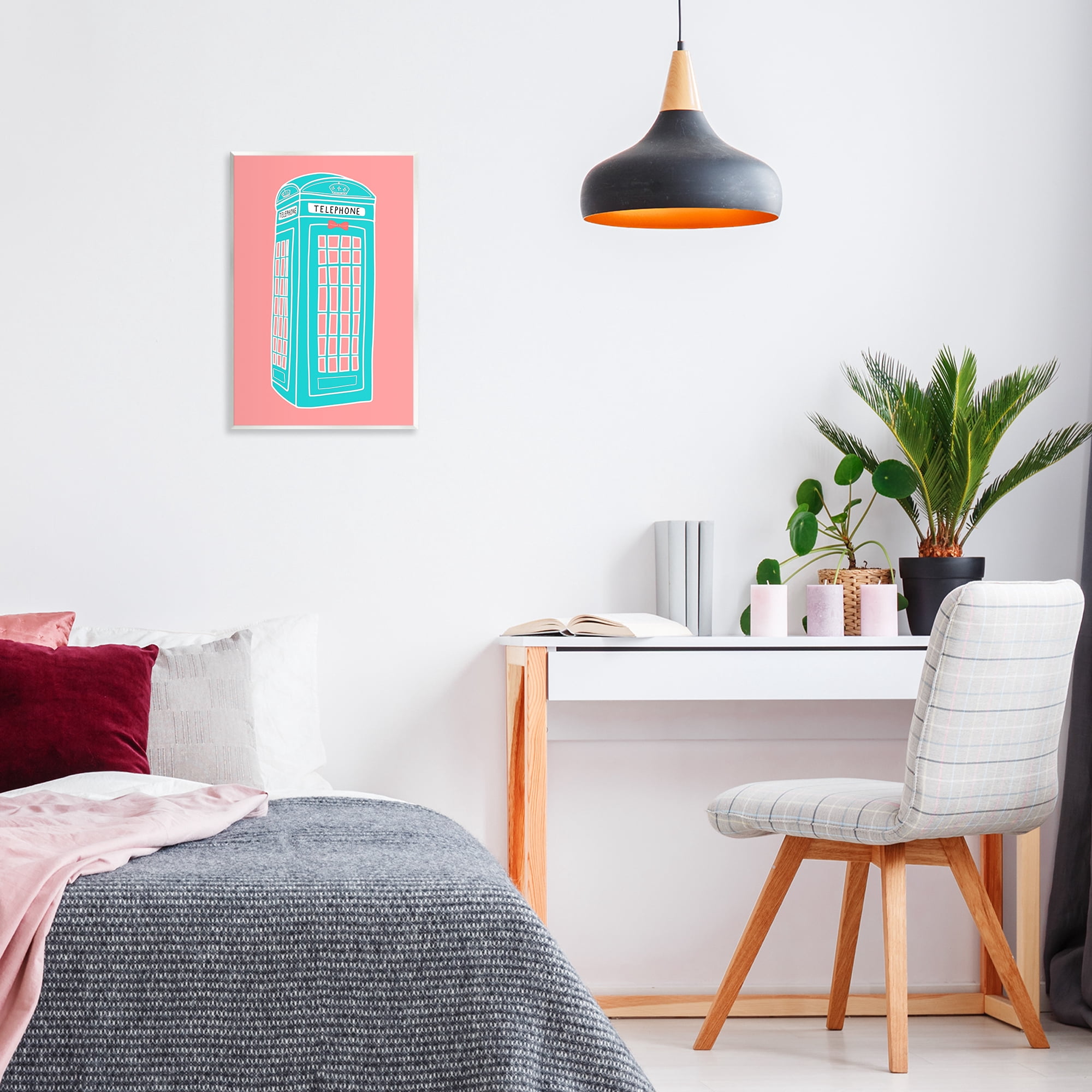 Stupell Industries Pastel Telephone Booth Abstract Painting Unframed Art Print Wall Art, 13 x 19