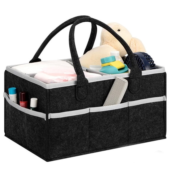 Organizador de cajas, caja de almacenamiento portátil para habitación infantil, cesta de fieltro con múltiples bolsillos y compartimentos intercambiables.