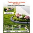 thumbnail image 3 of VEVOR Faux Stone Landscape Edging, 15.5 ft Kit, No Dig Garden Edging Border, Blocks for Lawn, Flower Beds, Yards, 4 Pack Each Section Has 6 Bricks 46.46"L x 3.74"W x 2.24"H, 12 Spikes & End Cap, Gray, 3 of 9