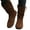 Coffee, variant on Womens Low Heel Mid Calf Boots Slouchy Suede Slip On Under Knee High Booties with Side Zipper