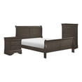 thumbnail image 1 of Fy Three Piece Full Size Bedroom Set- Modern Brass Metal Handles- Stained Gray, 1 of 6