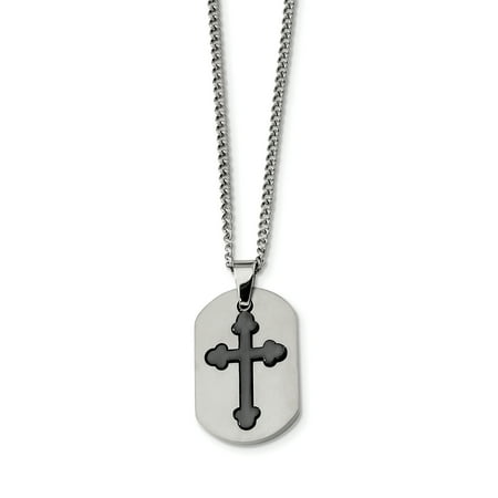 Titanium Black IP-plated Moveable Cross Necklace 22in - Walmart.ca