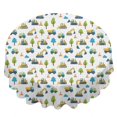 thumbnail image 2 of Excavator and Tree White Pattern Round Tablecloth 70"x70", Wrinkle Resistant Wipeable Table Cover for Kitchen Dining Room Picnic Patio and Party, 2 of 6