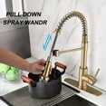 thumbnail image 7 of High Arc Spring Kitchen Sink Faucet with Pull Down Sprayer and Deck Plate Brushed Gold, 7 of 7