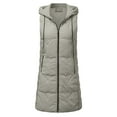 thumbnail image 4 of Vedolay Women's Coat 2023 Patchwork Winter Hooded Coat Zipper Up Outwear with Pocket Green,L, 4 of 5