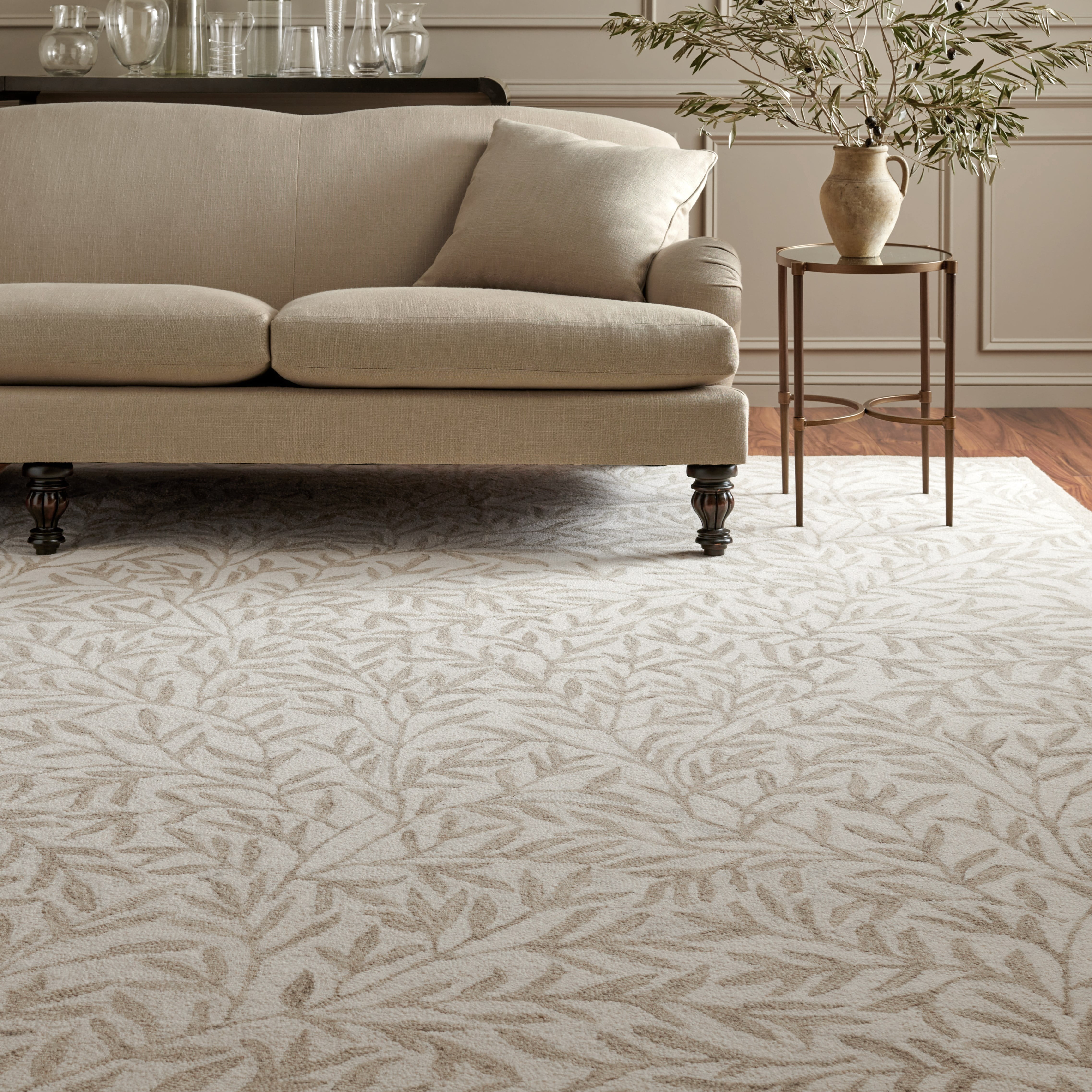 SAFAVIEH Martha Stewart Jardin Floral Area Rug, Ivory/Beige, 8' x 10'
