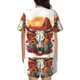 thumbnail image 4 of Womens Pajama Sets With Pocket, Western Desert Cactus Ram Skull Lounge Sets Short Sleeve Sleepwear PJ Sets for Women, 4 of 6