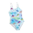 thumbnail image 3 of LYMAYTER 4-8 T Girls halter Swimsuits One Piece Cute Printed Bathing Suit for kids Toddler Summer Multi-color Bikini Swimwear, 3 of 9