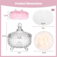 thumbnail image 4 of 5 PCS Powder Puff with Glass Container Set, 2 Kinds Soft Washable Puffs for Face & Body, 3-Legged Storage Jar, Reusable Puff with Ribbon Bow for Makeup Glitter Application, After-Bath Care, 4 of 5