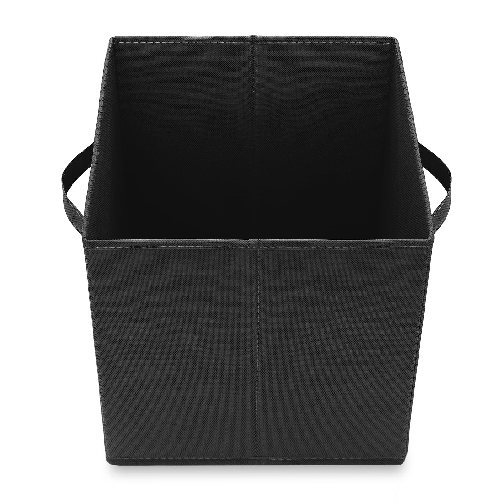 Casafield Set of 12 Fabric Storage Cube Bins, Black - 11" Collapsible Foldable Cloth Baskets for Shelves and Cubby Organizers