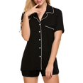 thumbnail image 4 of Conjunto de pijamas de manga corta para mujer, con botones, ropa de dormir suave, conjuntos de salón Pj Adepaton WRMH-1059-1, 4 of 5