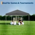 thumbnail image 2 of 10x20 Ft Heavy Duty Pop Up Canopy Tent with 6 Removable Mesh Sidewalls, Industrial-Grade Steel Frame, Weatherproof UV-Reflective Roof, One-Person Setup, Outdoor Event Shelter, Gray, 2 of 6
