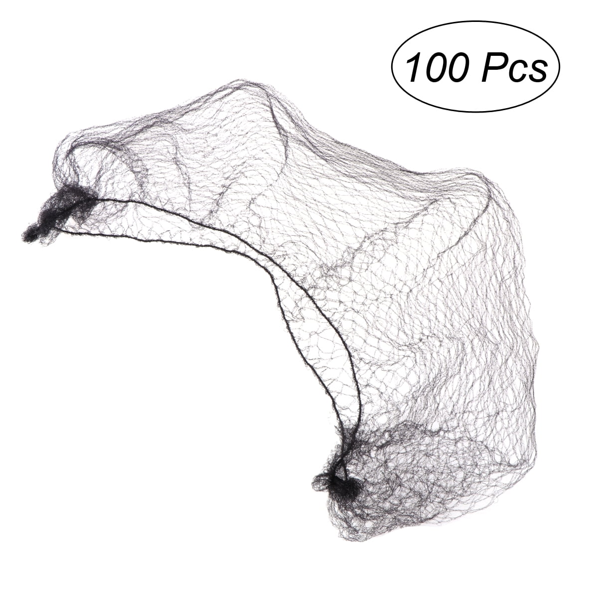 100pcs Hair Nets Invisible Elastic Mesh (Black)