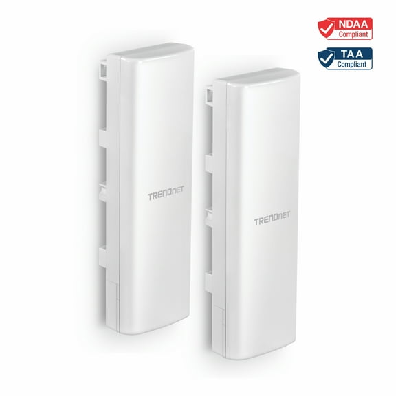 TRENDnet TEW-940APBO2K,14 dBi WiFi 6 AX1200 Outdoor Directional PoE Access Point 
Bridge Kit