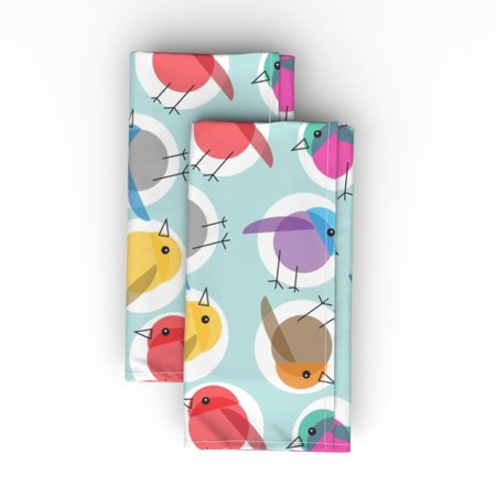 

Linen Cotton Canvas Dinner Napkins (Set of 2) - Polka Dot Bird Cute Circles Birds Geometric Dots Circle Print Cloth Dinner Napkins by Spoonflower