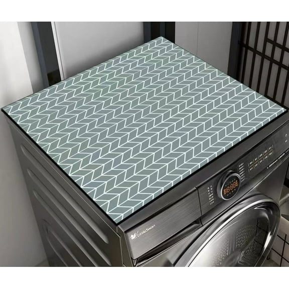 Nvzi-c washing machine dryer dust mat, used for top creative washing machine dust mat, quick drying water absorbing mat, kitchen laundry room top protective mat ( 23.6*23.6in,A71)