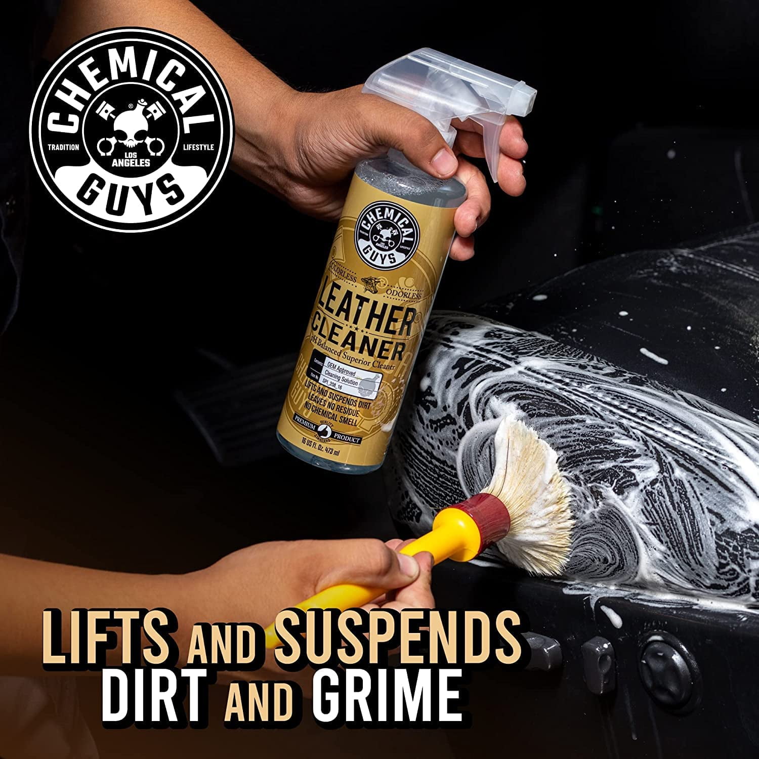 Chemical Guys HOL412 Complete Leather Cleaner and Conditioner Detailing Kit with Total Interior, for Cars, Home, Office, and More (Works on Natural, Faux Leather and More) 9 Items