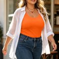 thumbnail image 4 of TEAJOPSUU Plus Size Tank Tops for Women Sleeveless Scoop Neck Cami Shirts Slim Fitted Daily Solid Basic Tank Blouses Orange, 4 of 5