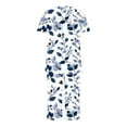 thumbnail image 5 of Feancey Capri Pajamas for Women Set with Pockets Floral Print Casual Pjs Sets Button Up Pleated Short Sleeve Top Cotton Soft Sleepwear Two Piece Limited Time Sales Today, 5 of 6