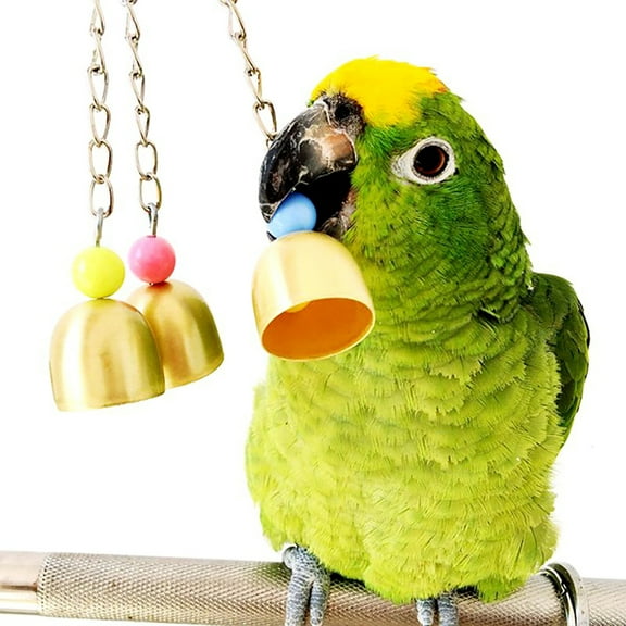 SPRING PARK Parrot Bell Toy, Bird Chew Toys with Metal Bells Which Hanging in Cage for Parrot Cage