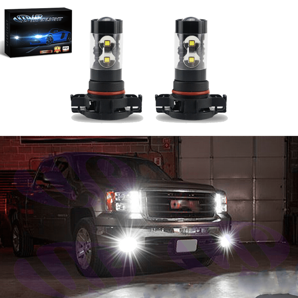2PC 5202 80W LED Fog Lamp for GMC Sierra 1500 2008-2015 8000K Ice Blue Light