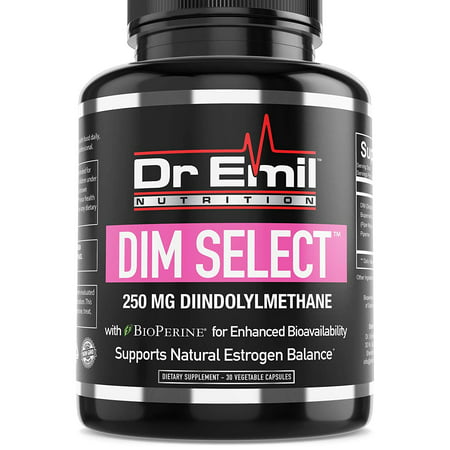 Dr. Emil DIM Select 250 mg DIM Supplement with BioPerine - Estrogen Balance, Menopause Relief, Hormonal Acne, PCOS & Weight Loss for Women & Men (30 Veggie