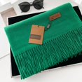 thumbnail image 1 of Christmas Green Thick Cashmere Scarf for Women 200*68cm Pashmina Winter Warm Shawl Wraps Bufanda Female with Tassel Scarves, 1 of 4