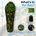 thumbnail image 6 of 0 Degree Mummy Sleeping Bag – Military-Style, Lightweight & Waterproof for Extreme Cold, Stays Warm in 5–10°F, No-Snag Zipper, Compact Carry Bag & Travel Pillow for Camping & Backpacking, 6 of 6