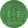 thumbnail image 1 of Ahgly Company Indoor Round Persian Emerald Green Traditional Area Rugs, 3' Round, 1 of 4