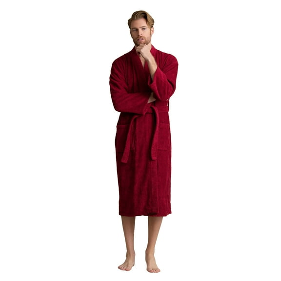 Men’s Terry Cotton Weave Bathrobe - absorbant Terry robe Soft and Cozy in 10 Vibrant Colors