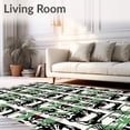 thumbnail image 2 of ODIKA 4'x6' Machine Washable Non-Slip Area Rug, Nordic Reindeer Interlocking Holiday Motif High Traffic Rug with Pad, Green, 627592, 2 of 8