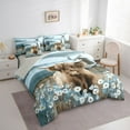 thumbnail image 3 of Homewish Farmhouse Animal Highland Cow Twin Bedding Sets 7-Piece for Boys Girls,Chic Floral Daisy Bedding Comforter Set Microfiber,Vintage Cottage Cabin Windmill Breathable Sheet Sets, 3 of 8