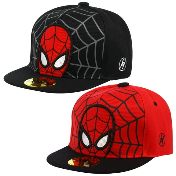 2PCS Baseball Caps Red and Black Classic Spider Superhero Cartoon Pattern Hat Suitable for daily wear outdoor trips