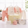 thumbnail image 2 of Gibobby Newborn Rompers Infant Baby Boy Girl Clothes Sets 7 Pcs Cute Warm Jumpsuit Outfits Set Infant Baby Jumpsuit Set For 0-3 Months Infant Winter Clothes Set,Light Pink, 2 of 5