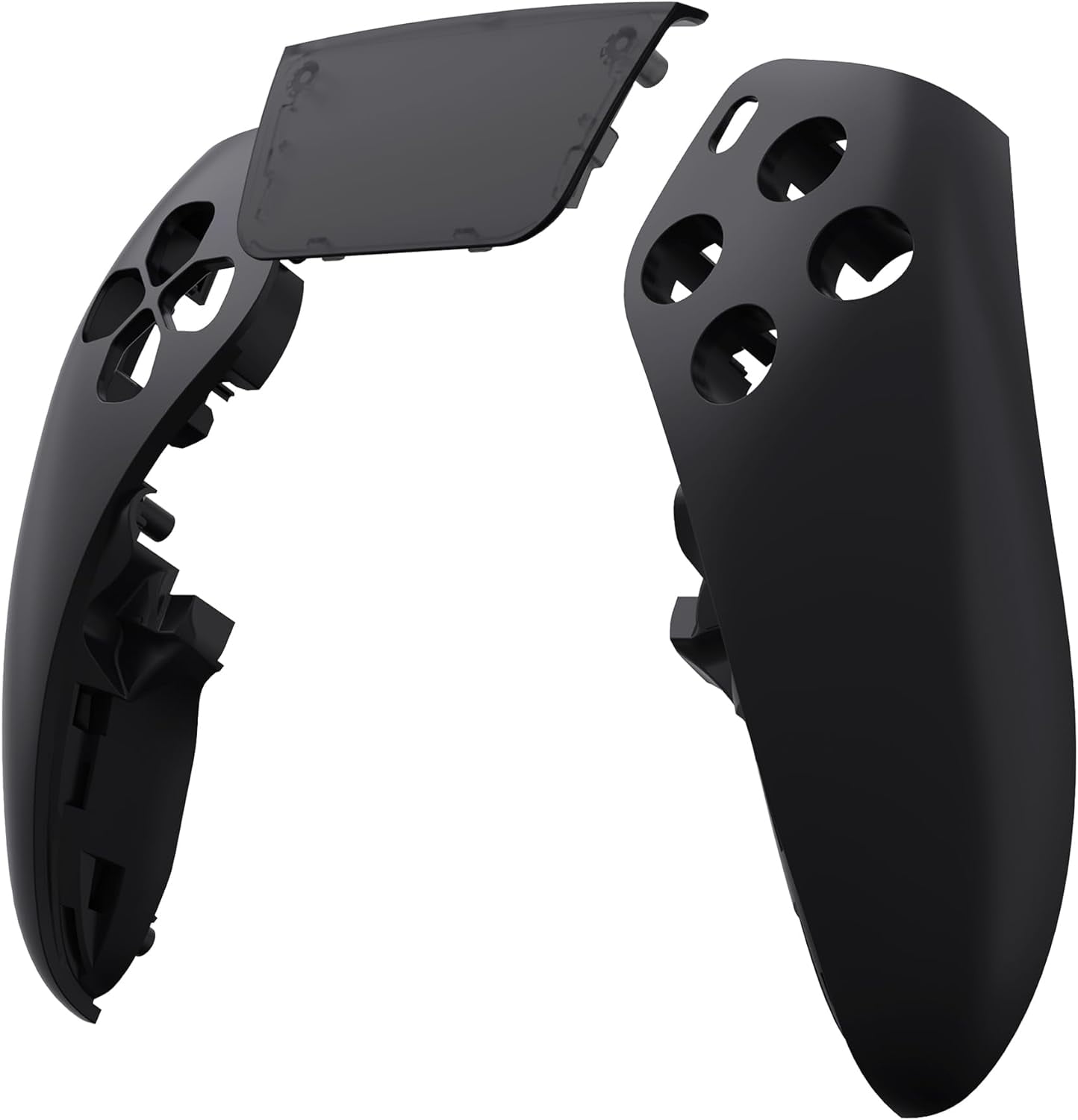 eXtremeRate Left Right Front Housing Shell with Touchpad Compatible with ps5 Edge Controller, Black DIY Replacement Faceplate Shell Custom Touch Pad Cover Compatible with ps5 Edge Controller