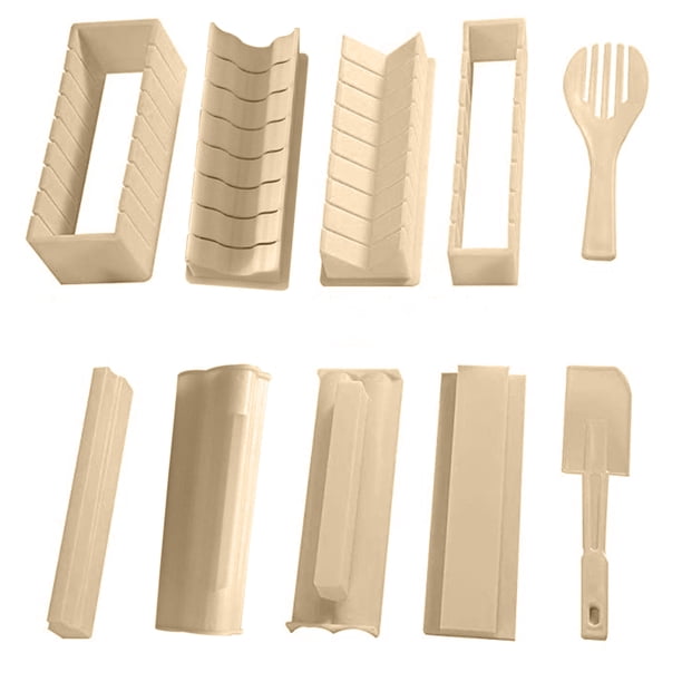 Molde Para Sushi Molde de Cocina Kit para hacer sushi, 10 piezas, juego de sushi de bricolaje, herramienta para hacer sushi de plástico, blanco Tmvgtek Libre de BPA