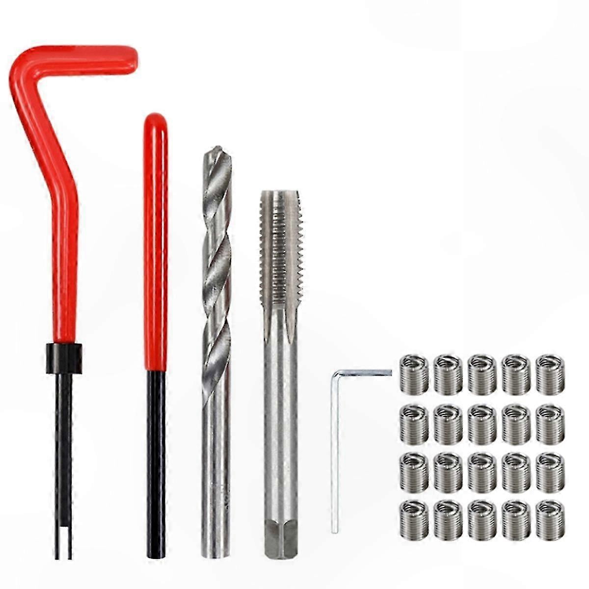 Helical Coil Thread Repair Kit with Drill Bit and Crowbar Tool for ...