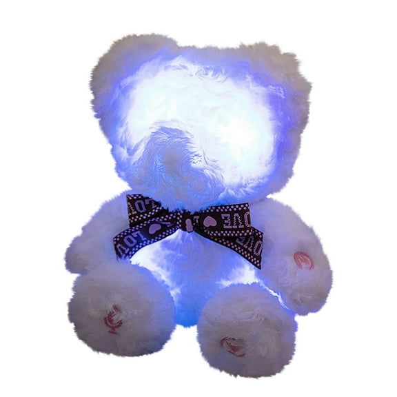 JVBTVB Luminous Voice Recorder Bear, Valentine'S Day Gifts For Her Him, Cute Light Up Teddy Bear With 10S Recording Message, Soft Led Plush Stuffed Animal Doll For Girlfriend Boyfriend