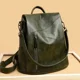 thumbnail image 2 of Mochilas de moda con bolsillos con solapa sólida 2024, bolsos sencillos de PU de alta calidad para mujeres, mochilas con compartimentos interiores de gran capacidad, 2 of 5