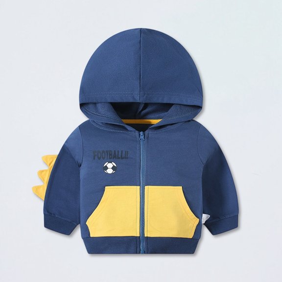 Hpapadks Hoodies for Girls Children 3D Print Zip Hoodie Fall Winter Casual Top Baby Sweatshirt Blue 5-6 Years