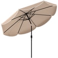 thumbnail image 1 of Outsunny Parasol de Marché Rond 9 Pieds x 9 Pieds avec Cantonnière, Parasol de Patio, Kaki, 1 of 10