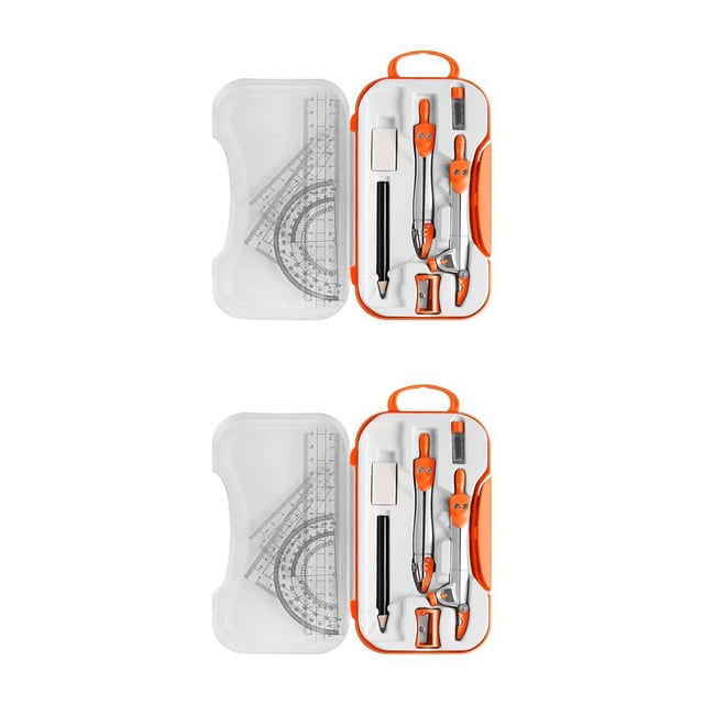 Yuarrent Premium Math Geometry Kit Brújula Set Transportador Triángulo Regla para profesores de escuela 2piezas