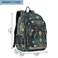 thumbnail image 2 of FORMRS School Backpack 17" Student Travel Bag with Laptop Compartment, Gold Peacock Pattern, 2 of 7