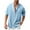 Light Blue, variant on gakvbuo Cotton Linen Henley Shirts For Men Summer Tops Baggy Casual Long Sleeve Loose Fit Summer Beach Blouse Shirt Wedding Yoga Shirt Hawaii Hippie Button Down T-Shirt For Men