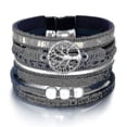 thumbnail image 1 of Pulseras de Cuero con perlas y dijes del árbol de la vida azul, 1 of 5